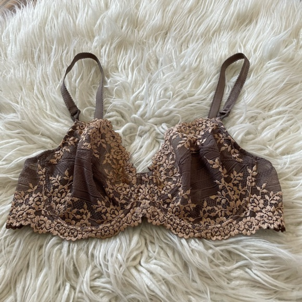Wacoal 65191 embrace lace brown neutral underwire bra size 36Cโ